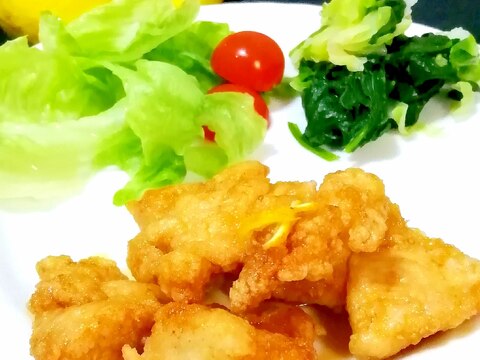 揚げ鶏のゆず香味だれがらめ【白ワインに合う】